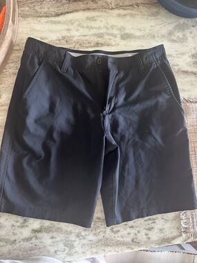Under Armour Black Flat-Front Performance Shorts